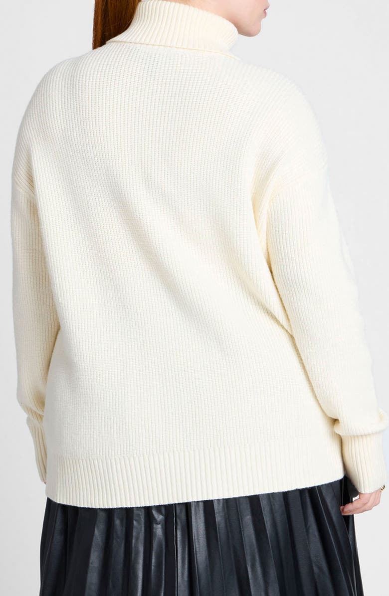 ELOQUII Argyle Turtleneck Sweater, Alternate, color,