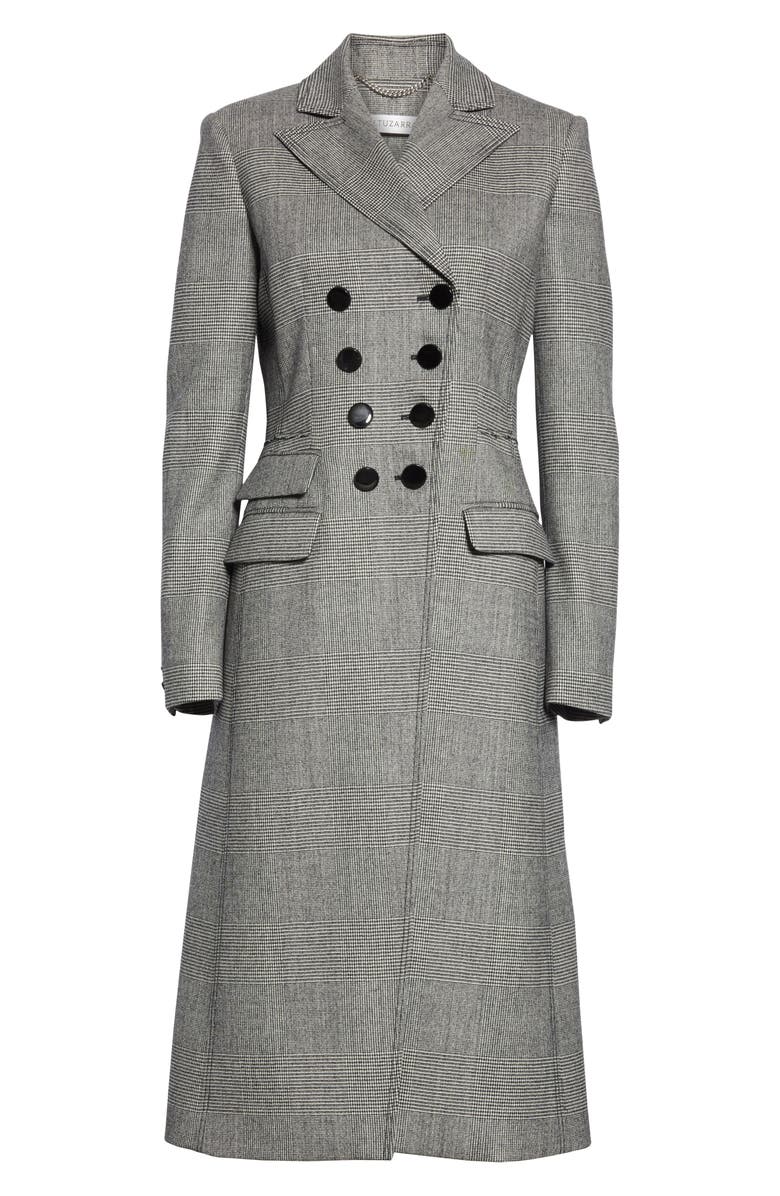 Altuzarra Glen Plaid Double Breasted Three-Quarter Coat, Alternate, color, 