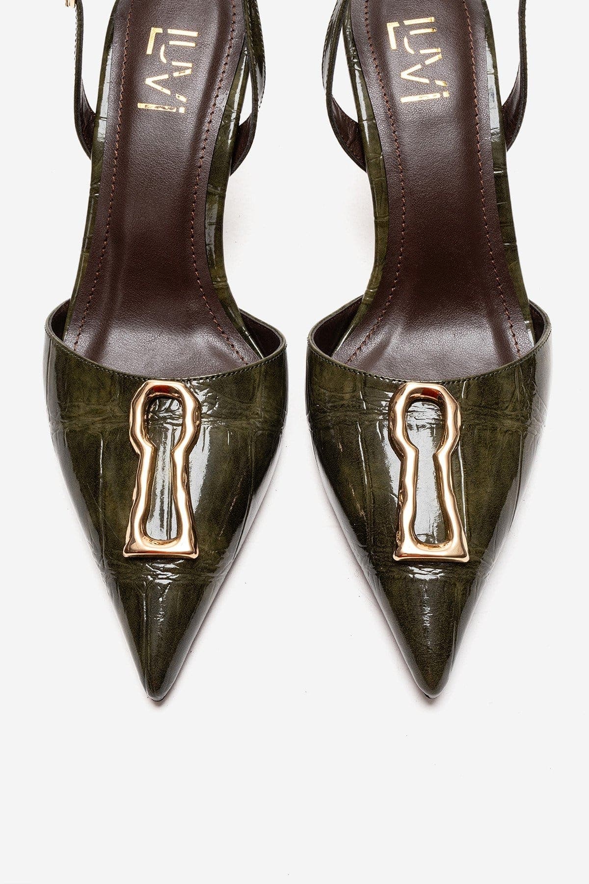 Prologue Shoes Yvella Buckle Pointed Toe Stiletto Pump, Alternate, color, Green Print
