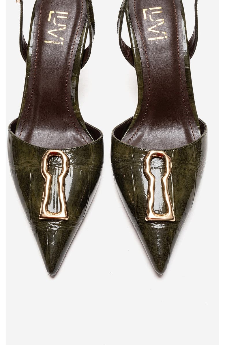 Prologue Shoes Yvella Buckle Pointed Toe Stiletto Pump, Alternate, color, Green Print