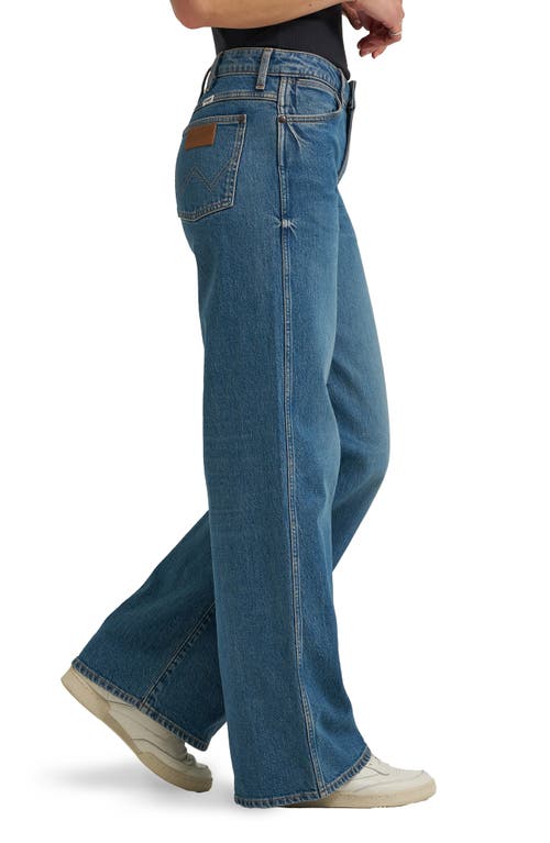 Wrangler Worldwide Mid Rise Wide Leg Jeans In Blue