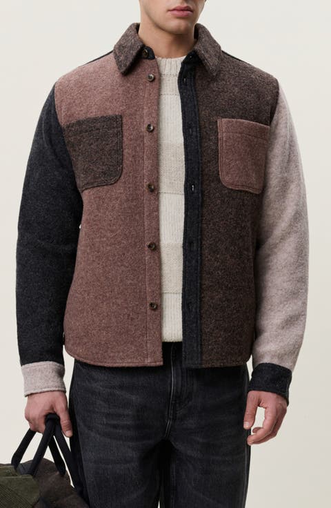 Wool Colorblocked Overshirt