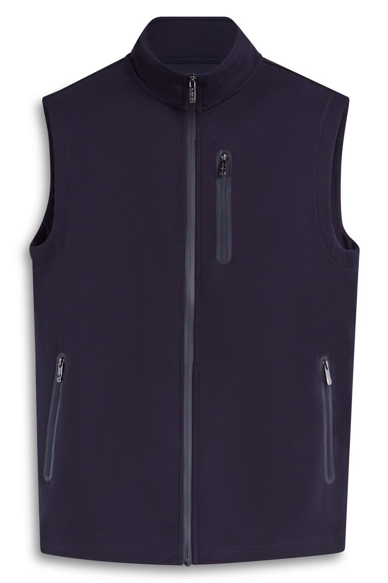 Knit Zip-Up Vest, Alternate, color, NAVY