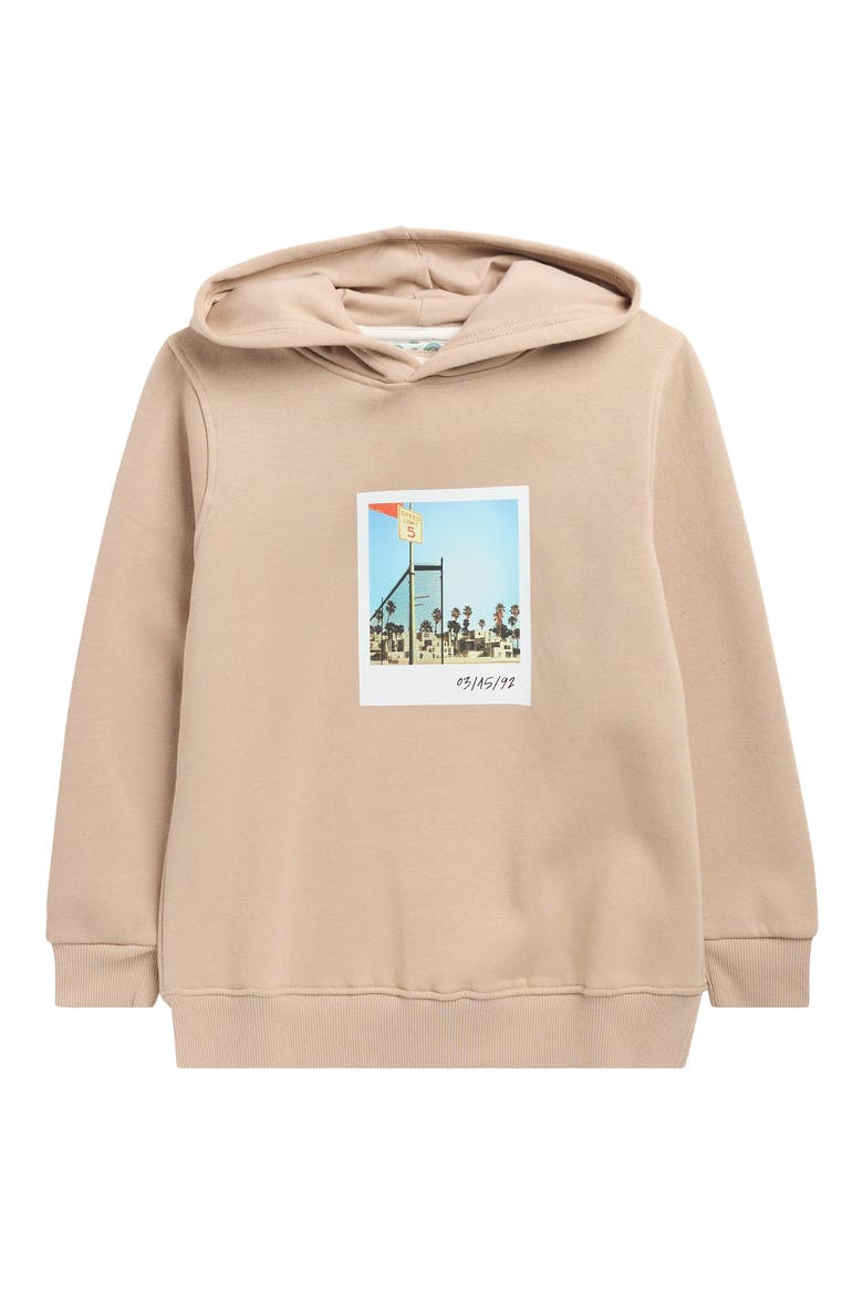 Kids' Polaroid Graphic Hoodie, Main, color, KHAKI