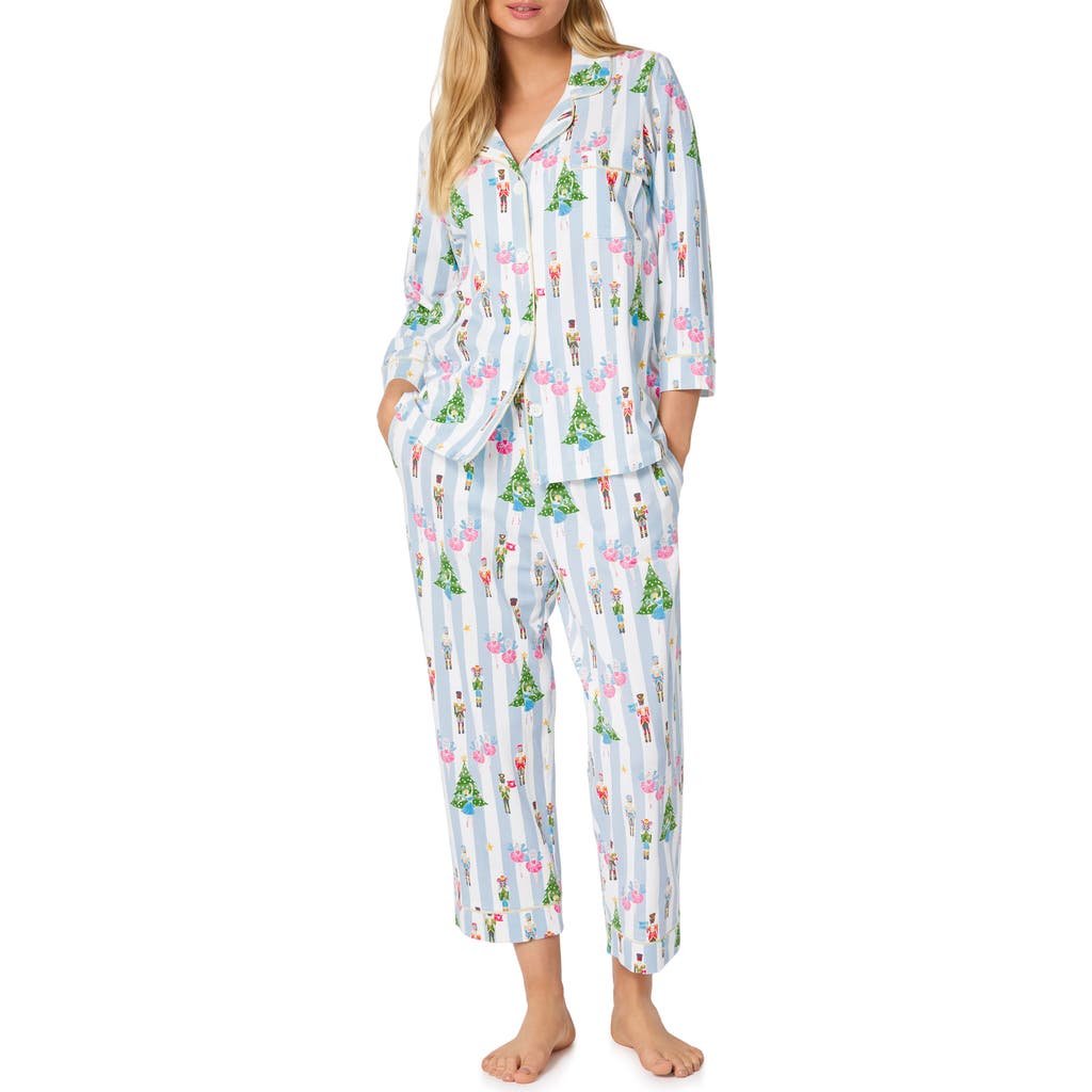 Bedhead Pajamas Print Stretch Organic Cotton Crop Pajamas In Neutral