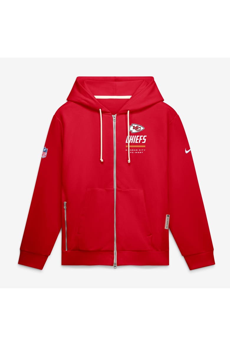 Men's Nike Red Kansas City Chiefs Sideline Standard Issue Quarterback Scramble Dri-FIT Full-Zip Hoodie, Main, color, Red