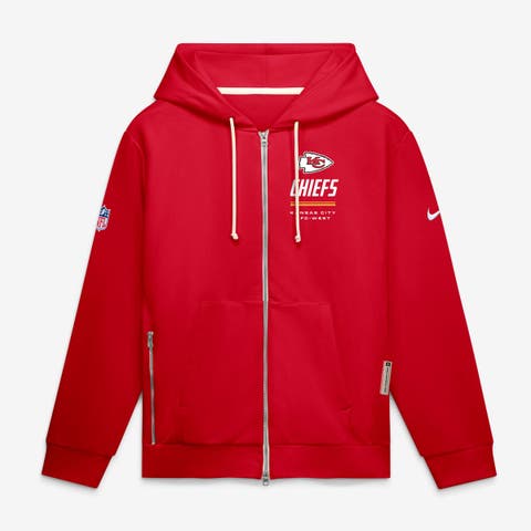 Men's Nike Red Kansas City Chiefs Sideline Standard Issue Quarterback Scramble Dri-FIT Full-Zip Hoodie