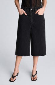 Kenneth Cole High Waist Wide Leg Culotte Jeans