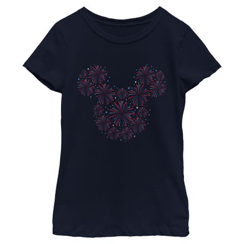 Girl's Mickey & Friends Fireworks Logo  Graphic T-Shirt