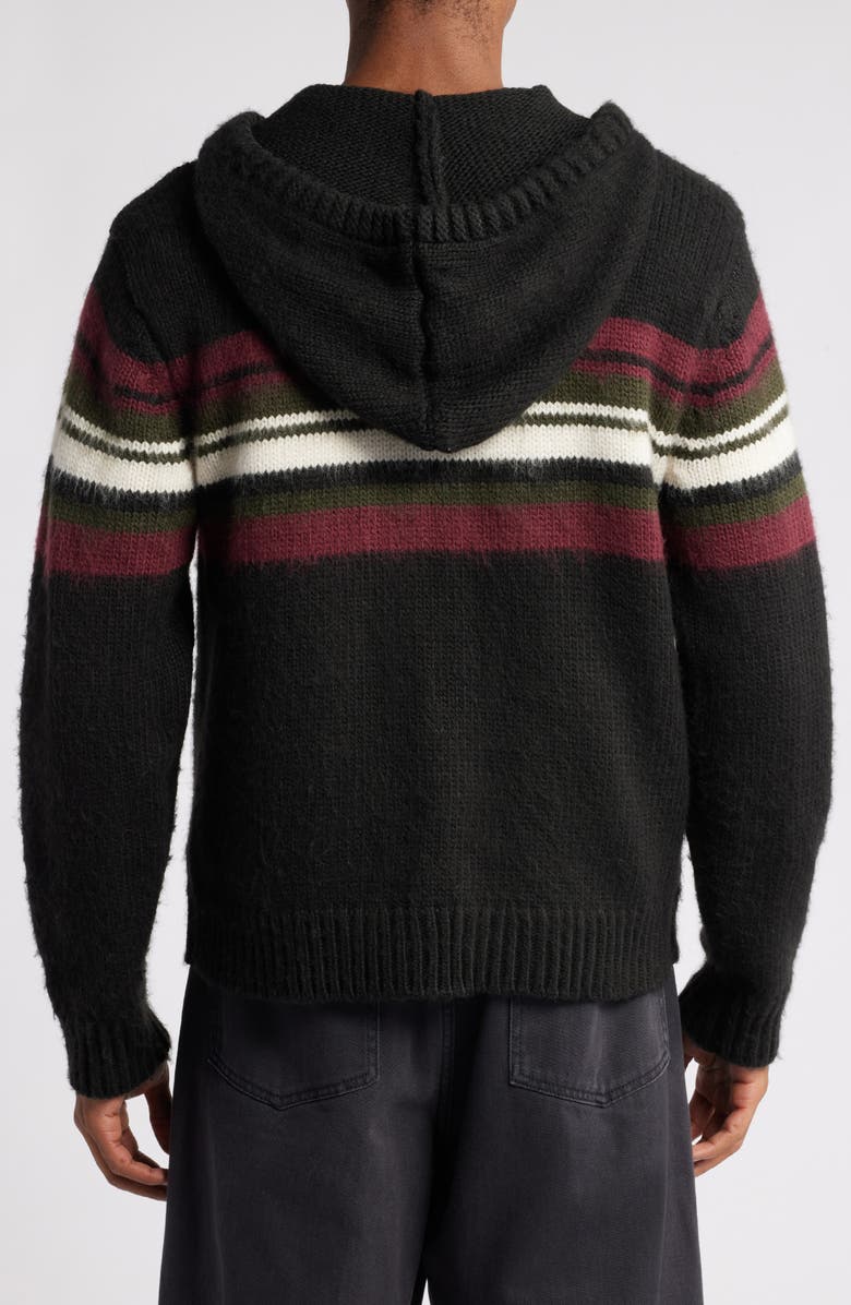 Obey Myers Chest Stripe Hooded Zip Cardigan, Alternate, color,