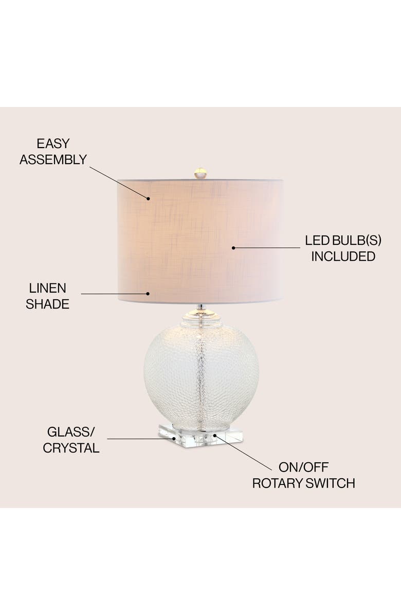 JONATHAN Y Avery Glass / Crystal LED Table Lamp, Alternate, color, Clear