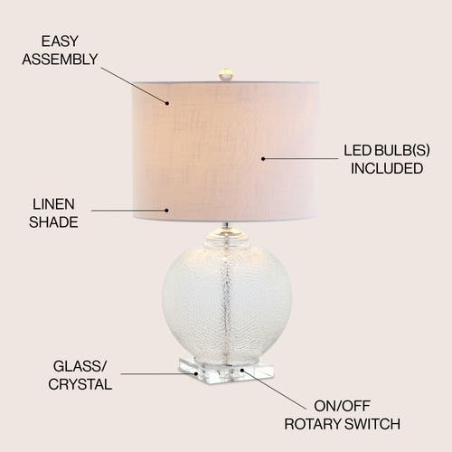 Jonathan Y Avery Glass / Crystal Led Table Lamp In Clear