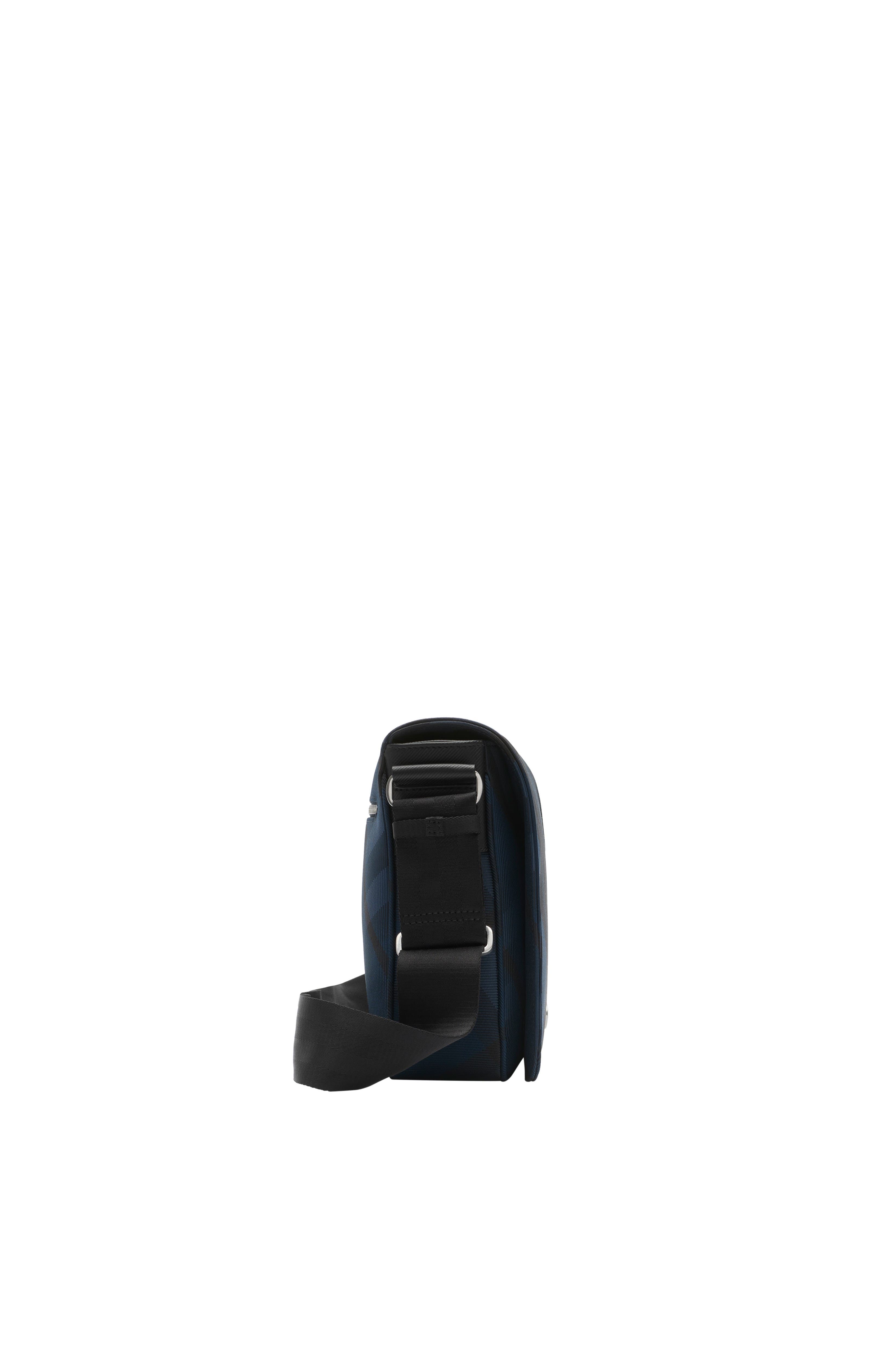 Burberry Grid Messenger Bag, Alternate, color, Navy