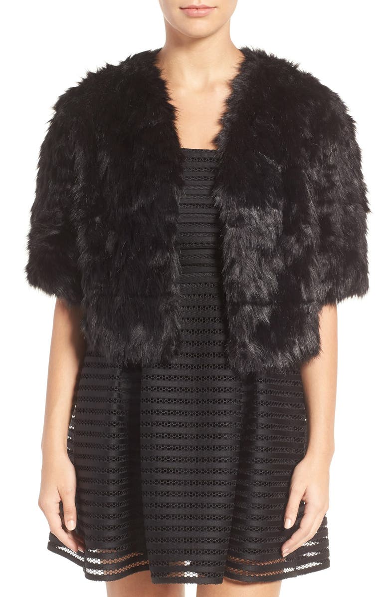 Glint Faux Fur Capelet, Main, color, 