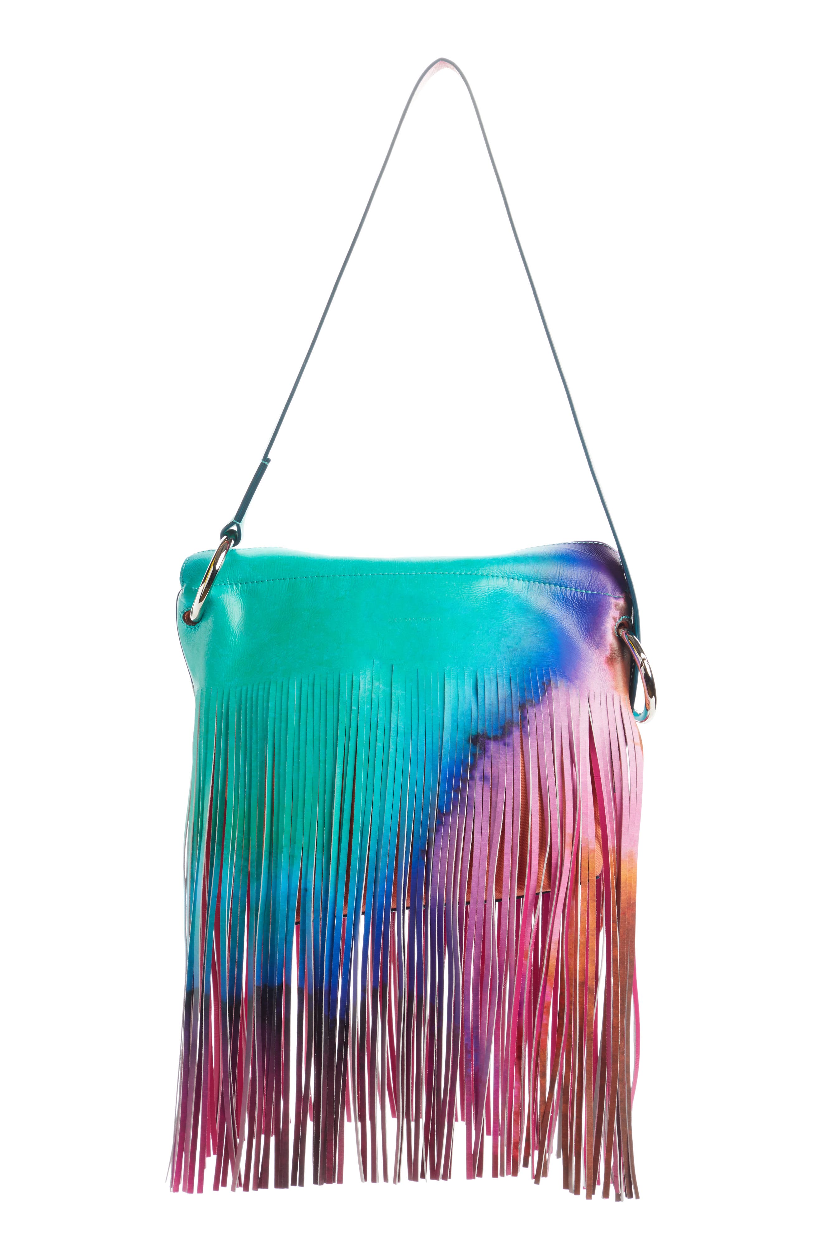 Dries Van Noten Tie Dye Fringe Shoulder Bag, Alternate, color, 