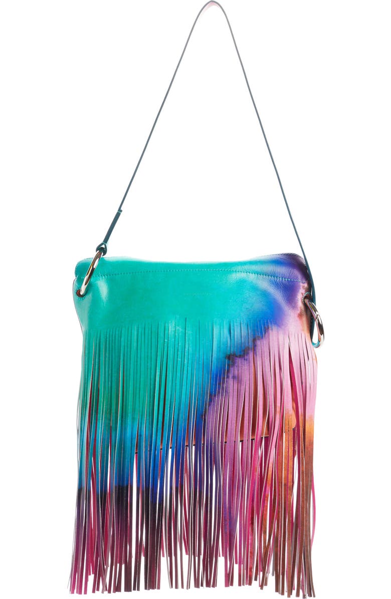 Dries Van Noten Tie Dye Fringe Shoulder Bag, Alternate, color,