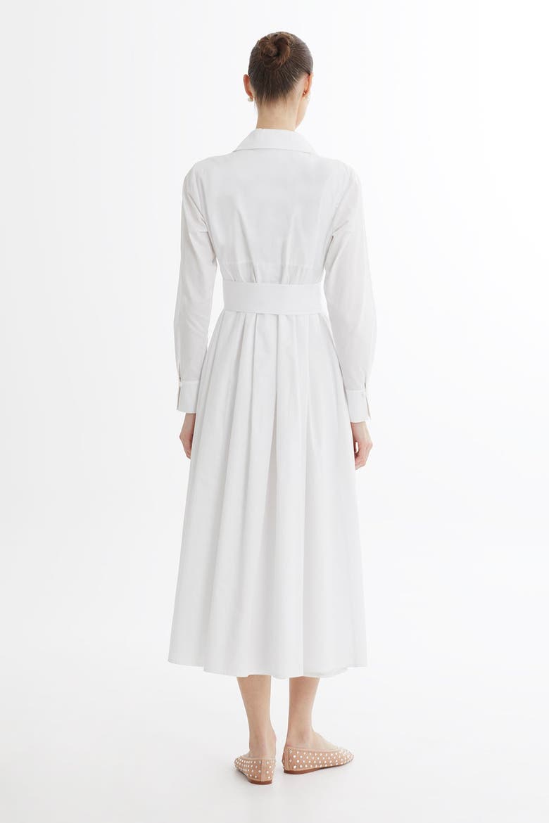 White Embroidered Detail Midi Dress, Alternate, color, White