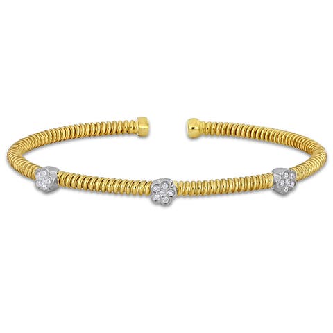 Cubic Zirconia Twist Station Bangle