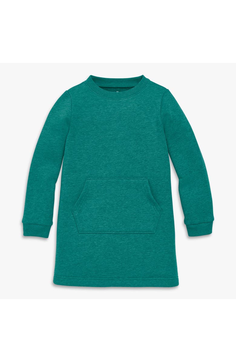 Primary Kids Cozy Fleece Sweatshirt Dress, Main, color, Heather Spruce