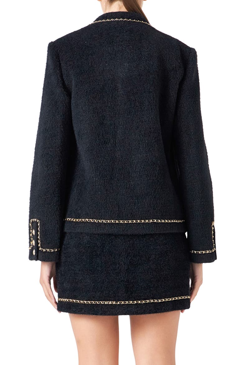 Chain Trim Jacket, Alternate, color, BLACK