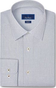 David Donahue Regular Fit Geometric Cotton Shirt