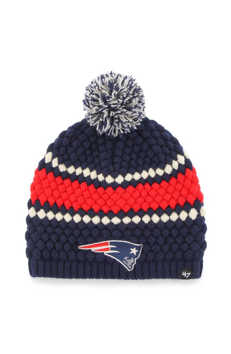 '47 Women's '47 Navy New England Patriots Leslie Beanie with Pom, Alternate, color, 