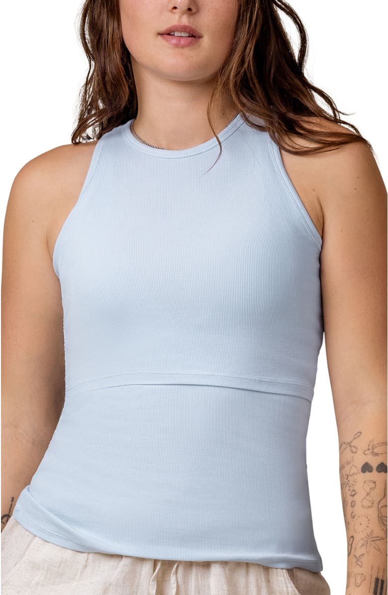 Kindred Bravely Ribbed Racerback Nursing Tank, Main, color, French Blue