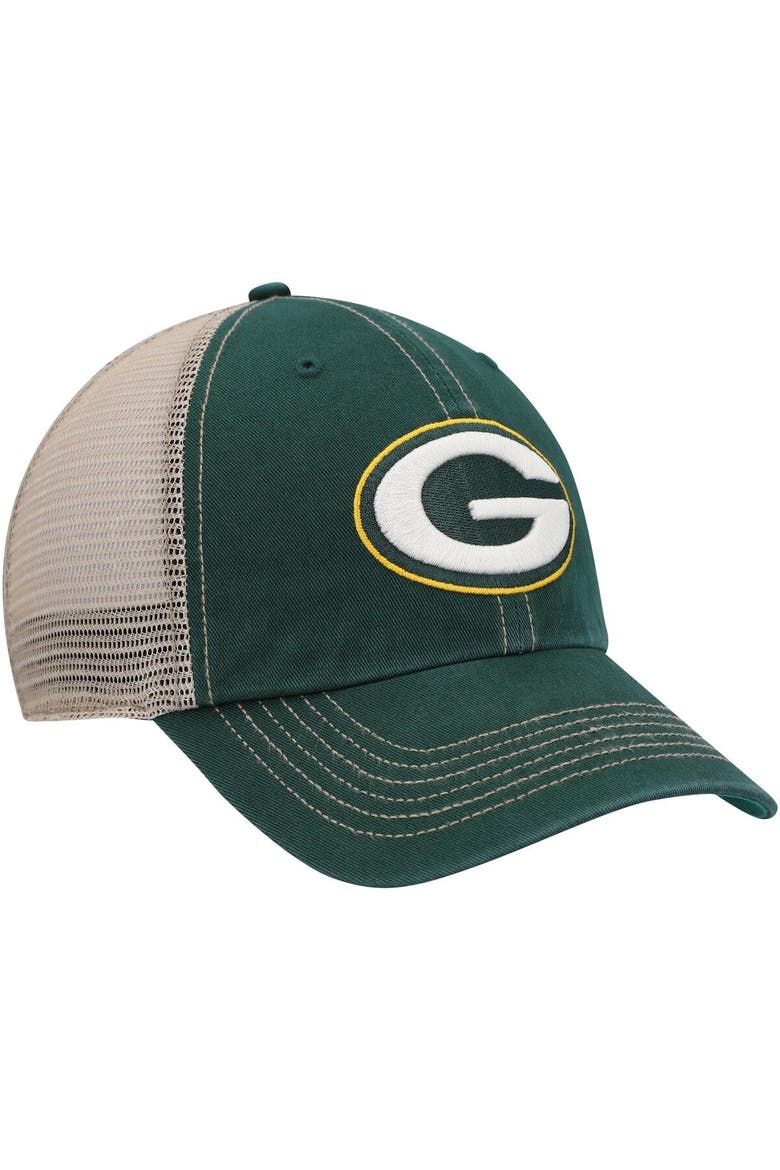 Men's '47 Green/Natural Green Bay Packers Trawler Trucker Clean Up Snapback Hat, Alternate, color, Green