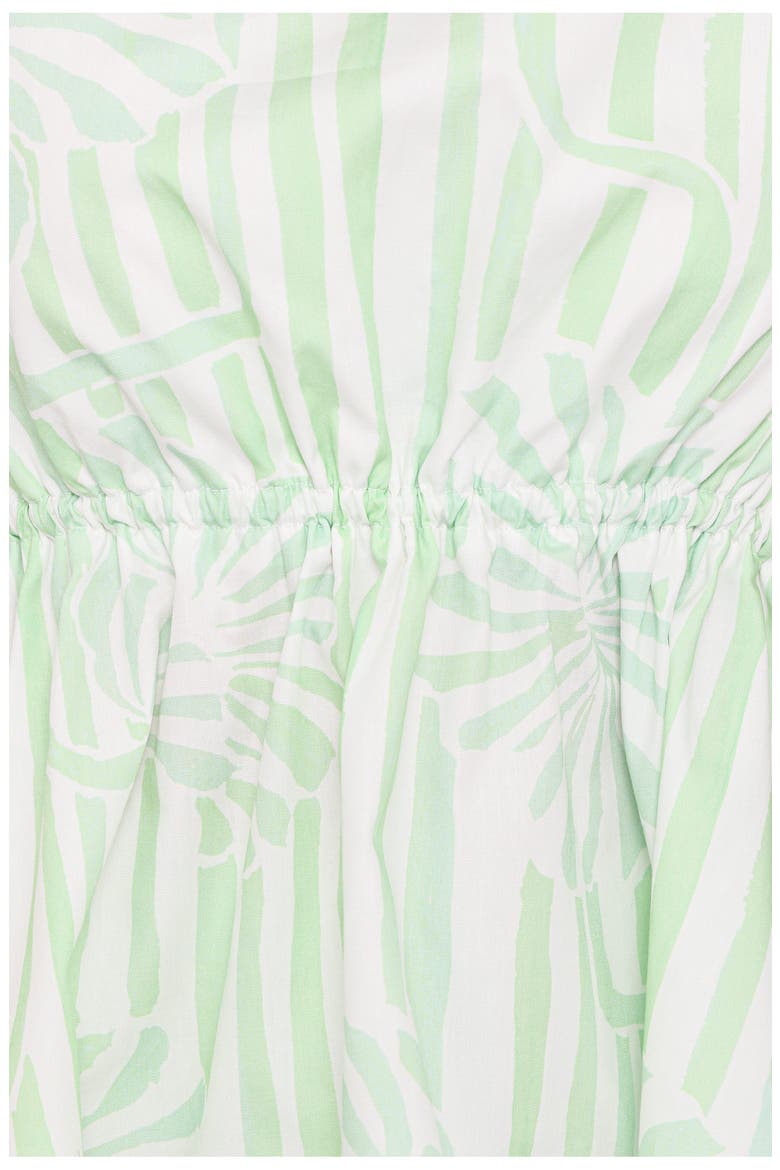Rory Gingham Cotton Peplum Tank, Alternate, color, JADE PAINTED STRIPE