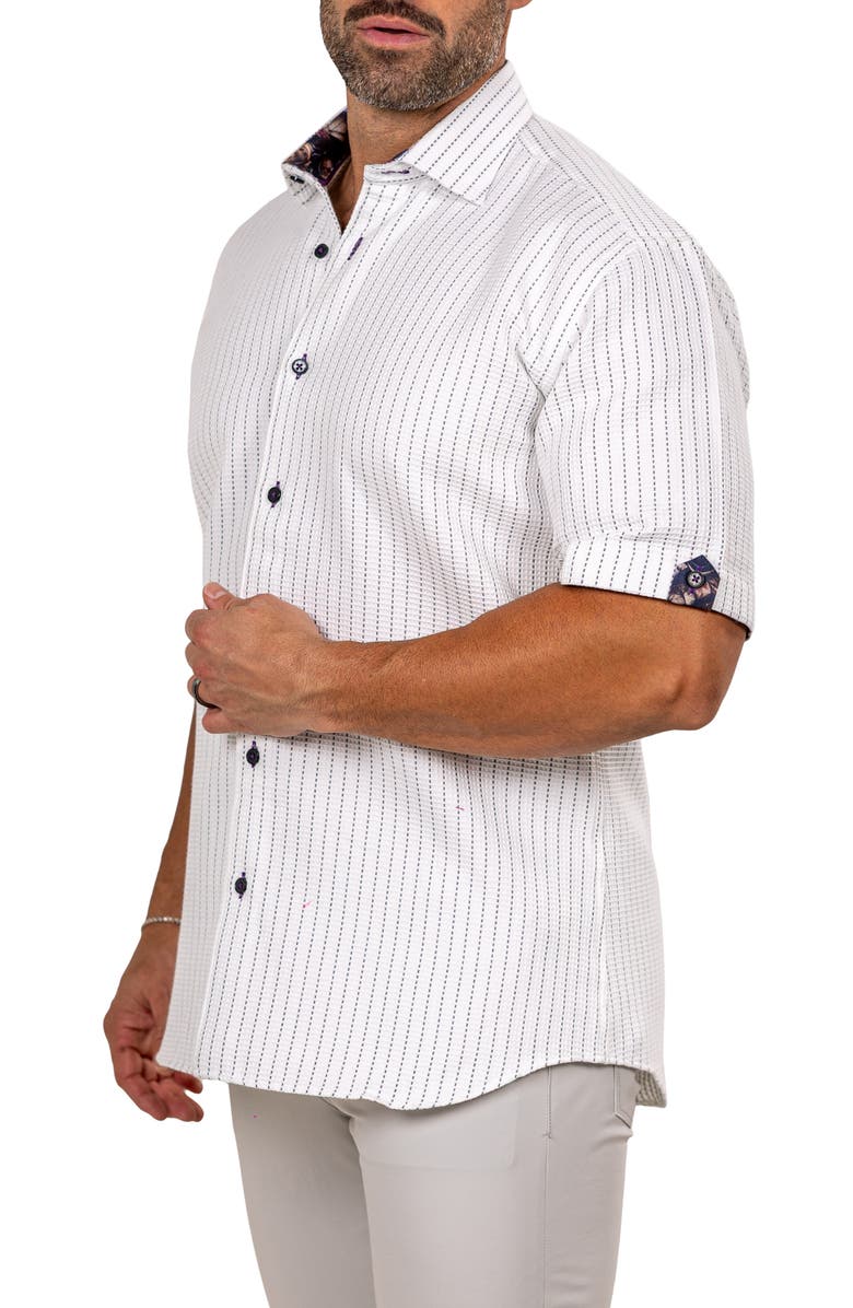 Maceoo Galileo Marthy Short Sleeve Cotton Button-Up Shirt, Alternate, color, 