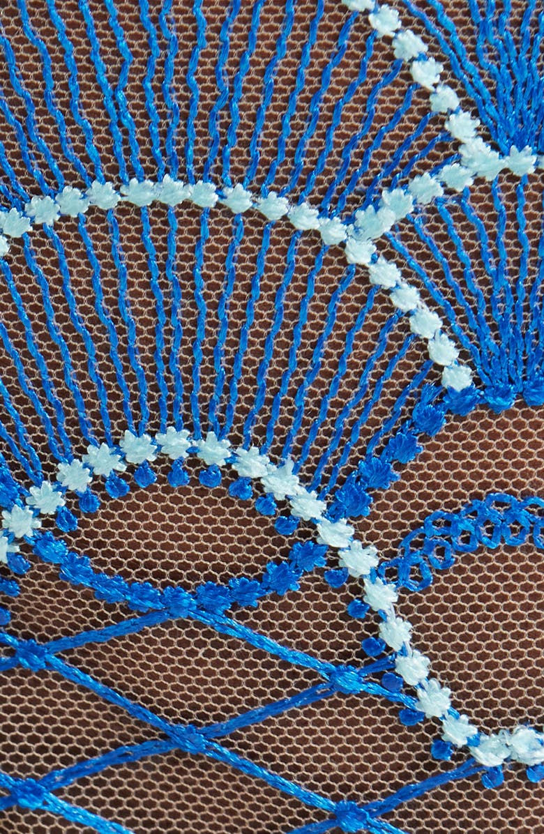 Bluebella Elina Embroidered G-String, Alternate, color, Island Paradise Blue