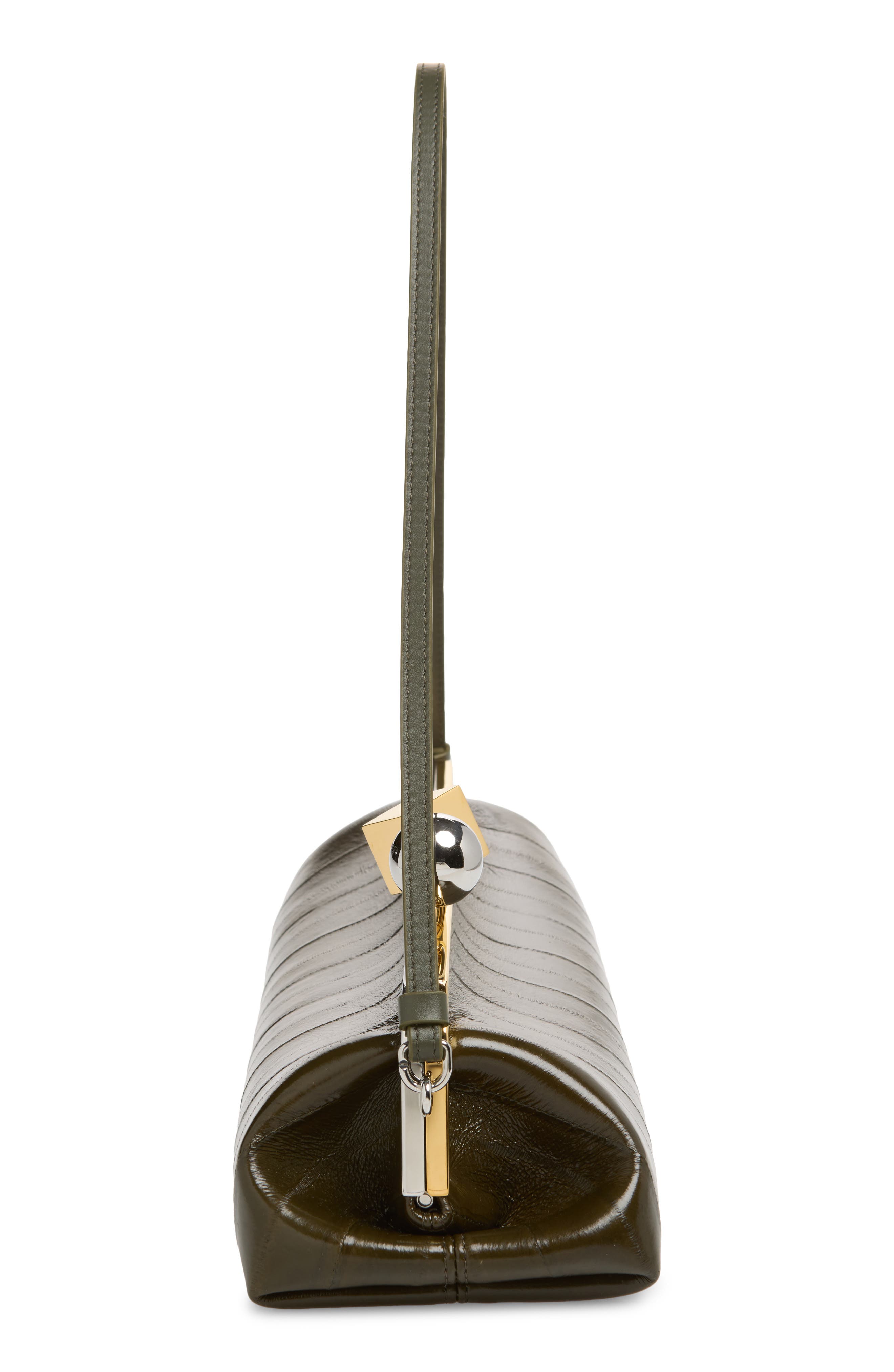 Jacquemus La Pochette Salon Leather Clutch, Alternate, color, Dark Khaki 580