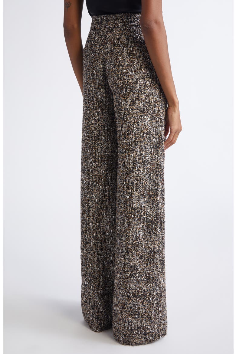 High Waist Bouclé Tweed Wide Leg Pants, Alternate, color, BLEM BLACK ECRU MULTI