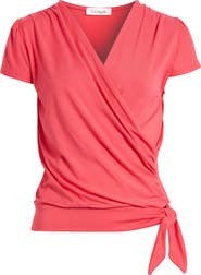 Loveappella Faux Wrap Top