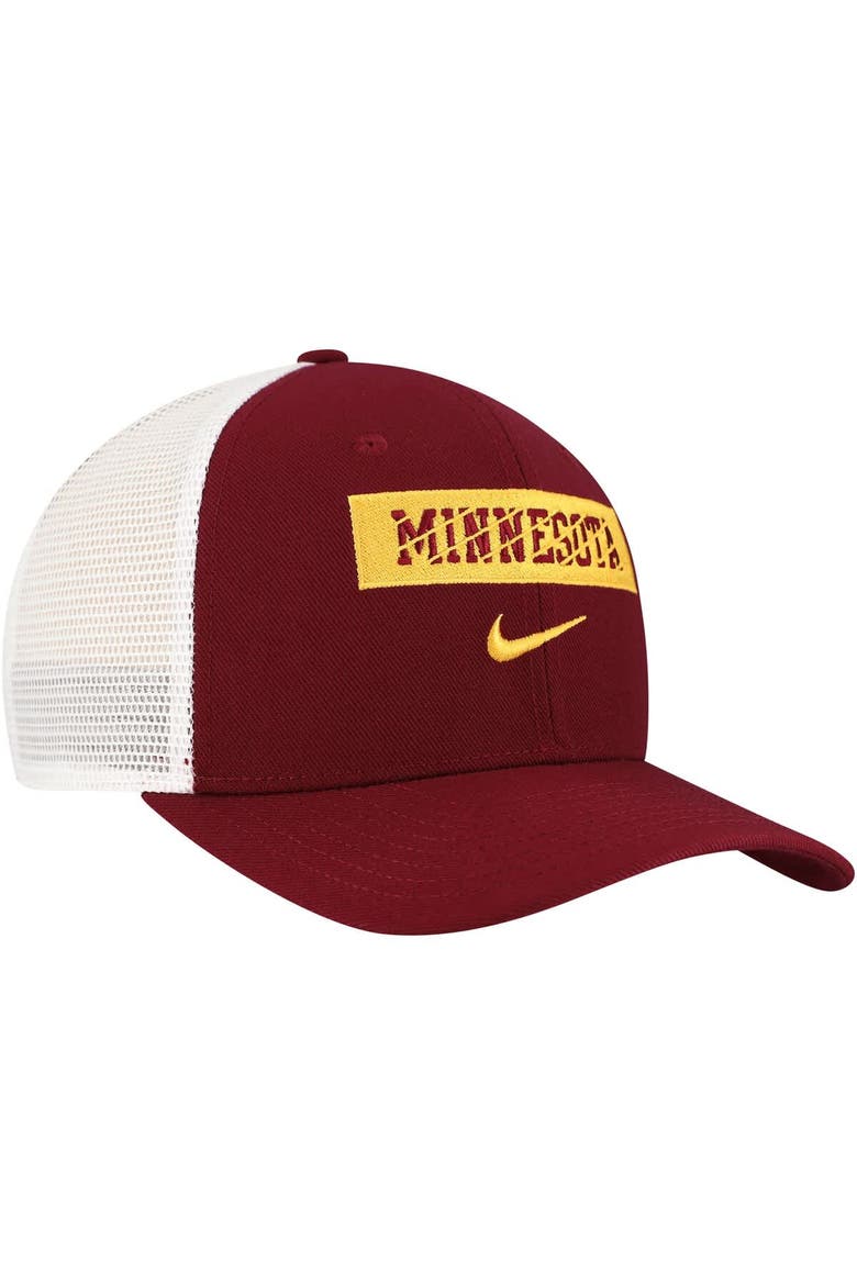 Men's Nike Maroon Minnesota Golden Gophers 2024/25 Sideline Rise Trucker Adjustable Hat, Alternate, color, Maroon