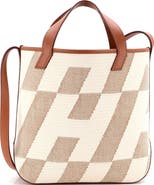 Pre-Owned Hermes Cabas H en Biais Tote Canvas with Leather 27