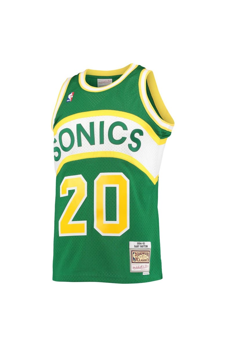 Mitchell & Ness Men's Mitchell & Ness Gary Payton Green Seattle SuperSonics 1994-95 Hardwood Classics Swingman Player Jersey, Alternate, color, 