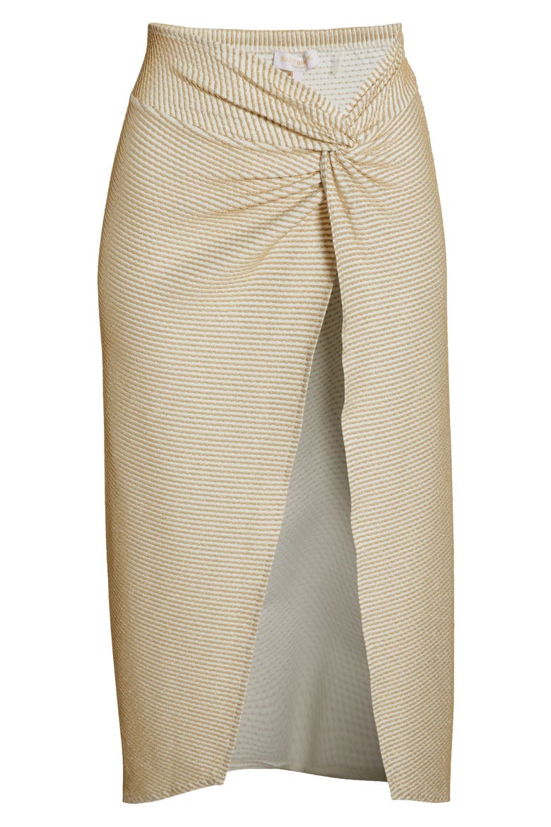 Xana Scallop Metallic Cover-Up Skirt, Alternate, color, GOLD SCALLOP