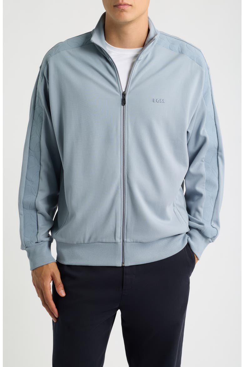 Union Tape Full Zip Sweatshirt, Alternate, color, DARK GREY