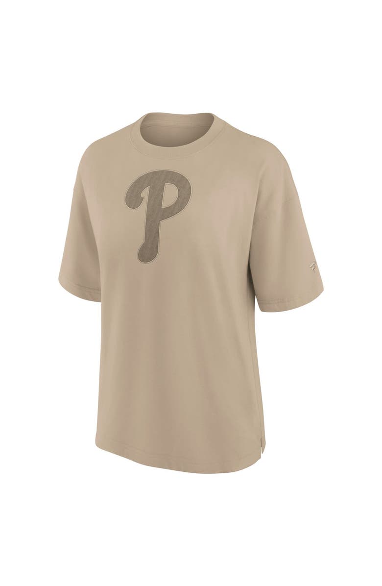 Fanatics Signature Women's Fanatics Signature Khaki Philadelphia Phillies Elements Oversized T-Shirt, Alternate, color, 