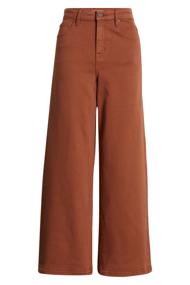 High Waist Wide Leg Jeans, Alternate, color, RUST