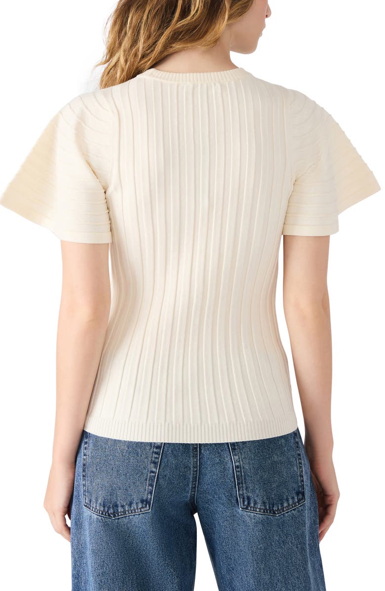 Steve Madden Allie Short Sleeve Rib Sweater, Alternate, color, Antique