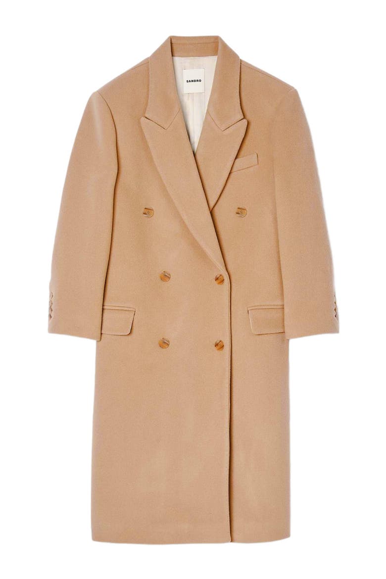 Long wool-blend coat, Alternate, color, Camel