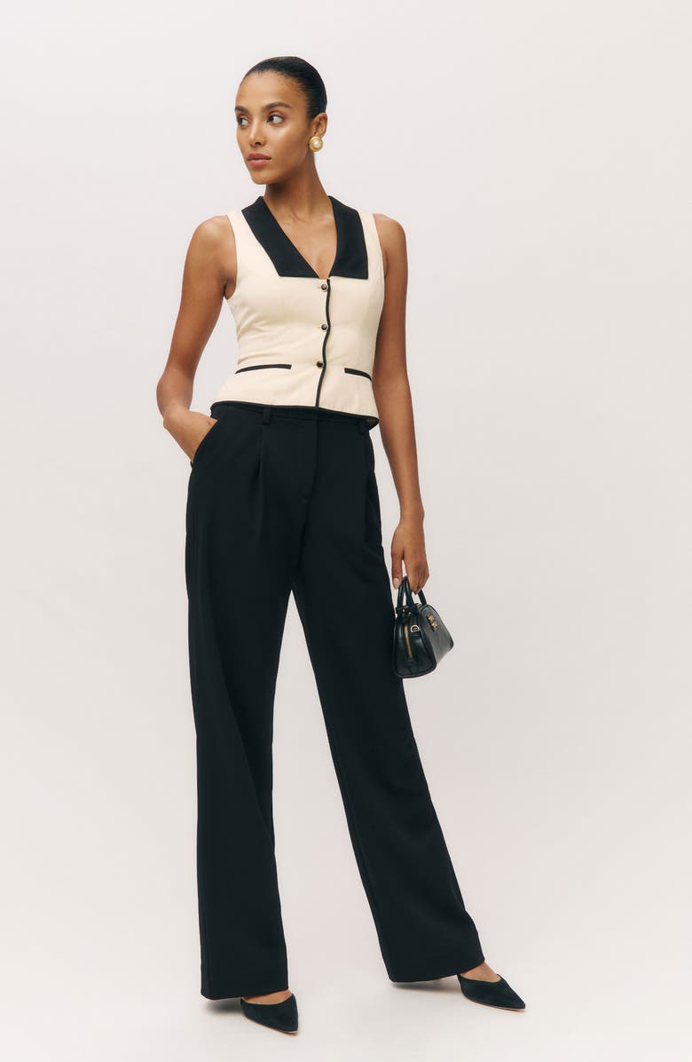 Reformation Reba Twill Waistcoat, Alternate, color, 