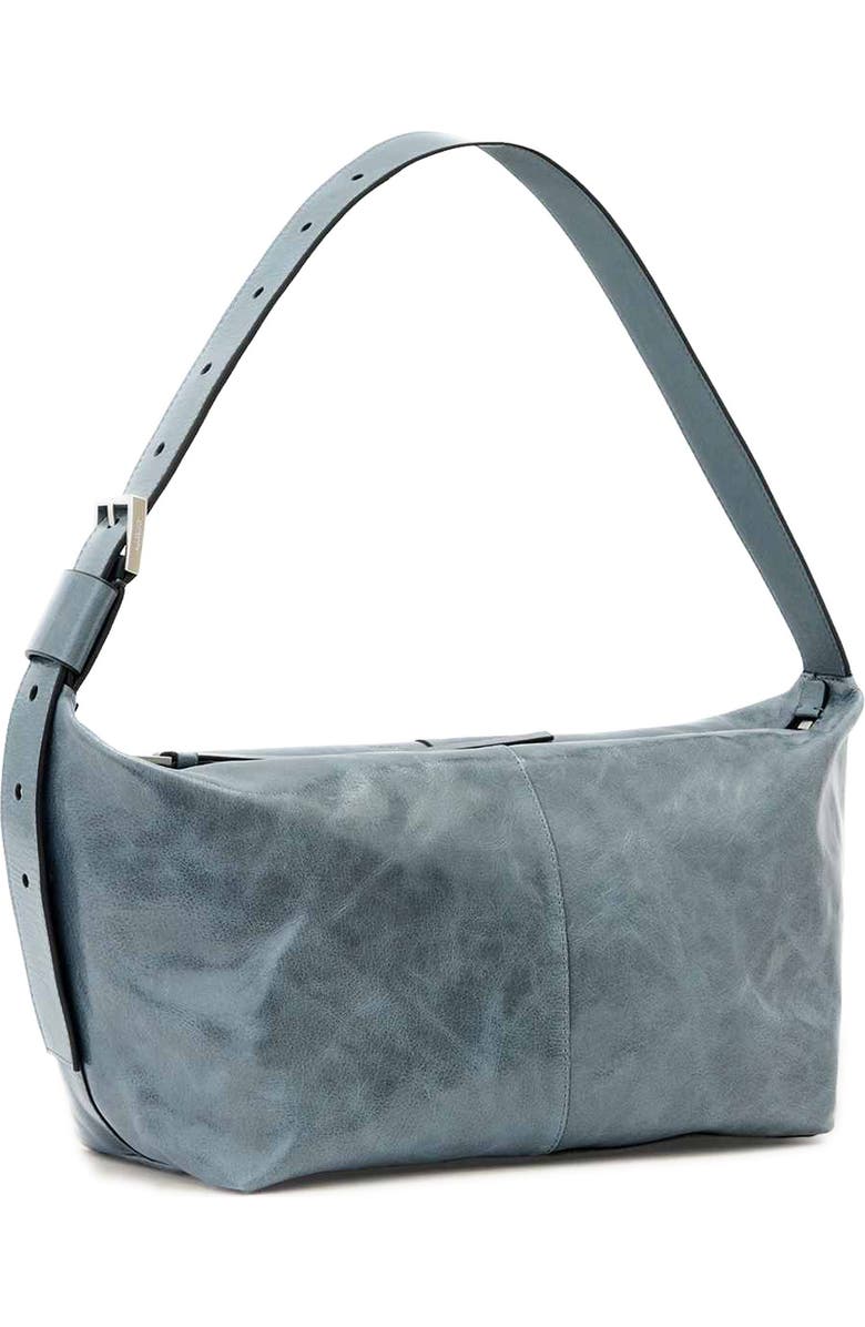 AllSaints Jean Ray Leather Shoulder Bag, Alternate, color, Cement Blue