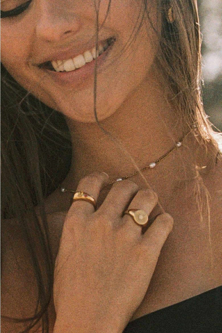 Dainty Gold Pearl Choker, Alternate, color, Gold