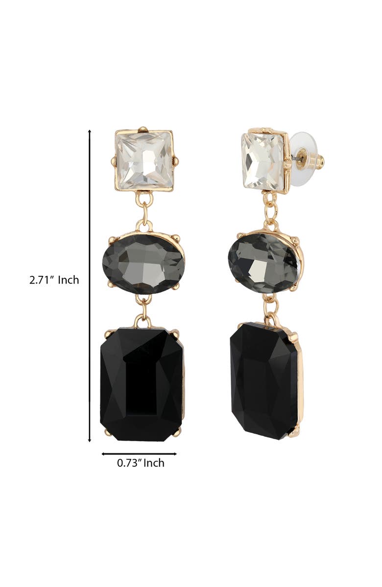 Jessica Simpson Black Crystal Drop Earrings, Alternate, color, 