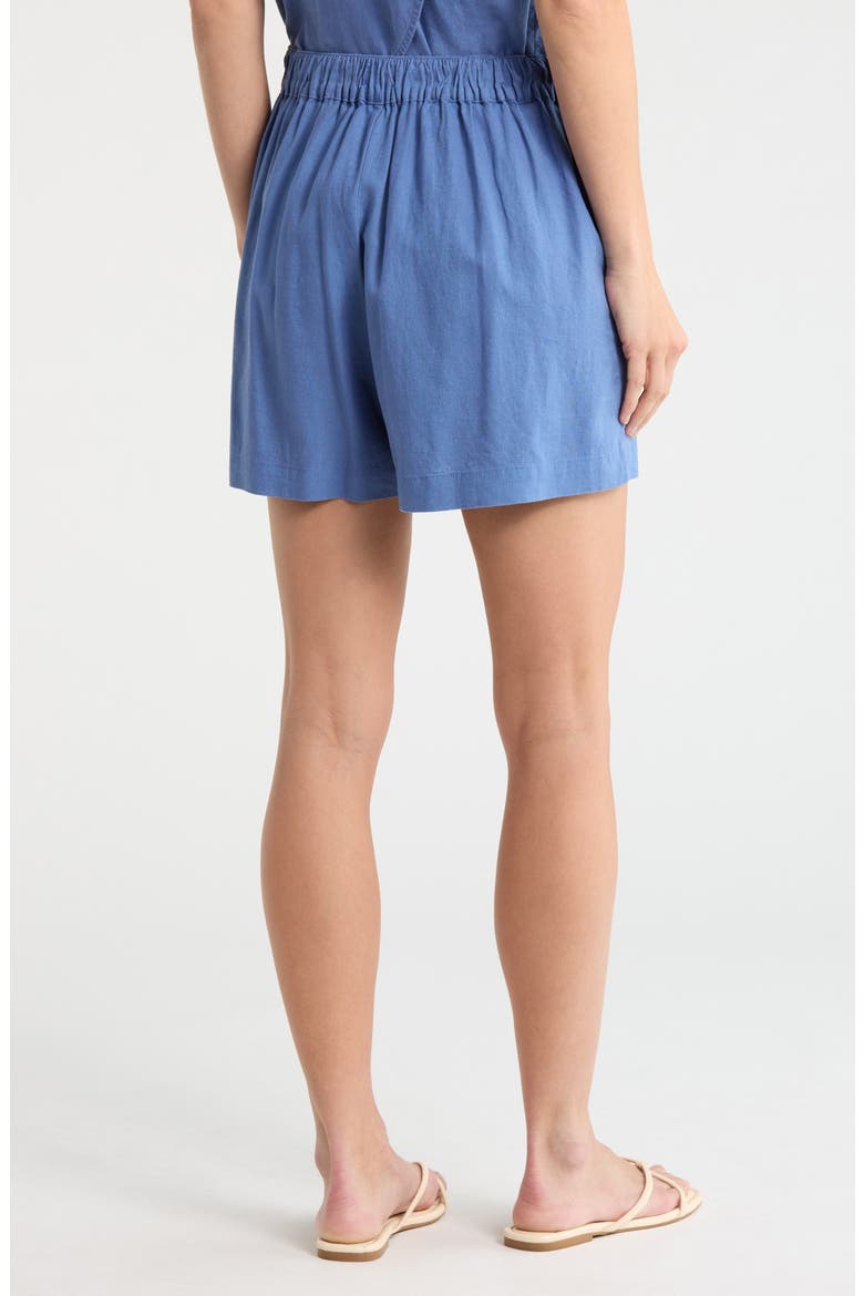 Solid Linen Blend Shorts, Alternate, color, DELPHINIUM BLUE