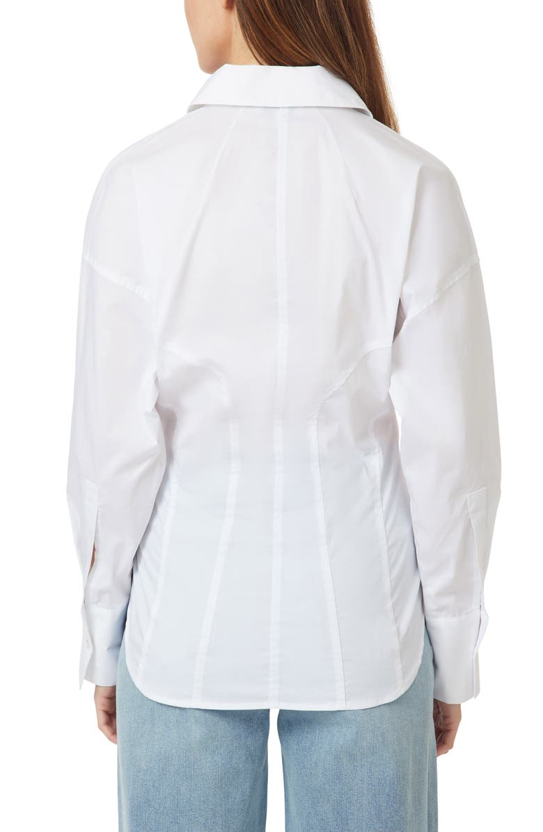 Habitual Fitted Cotton Blend Button-Up Shirt, Alternate, color, Bright White