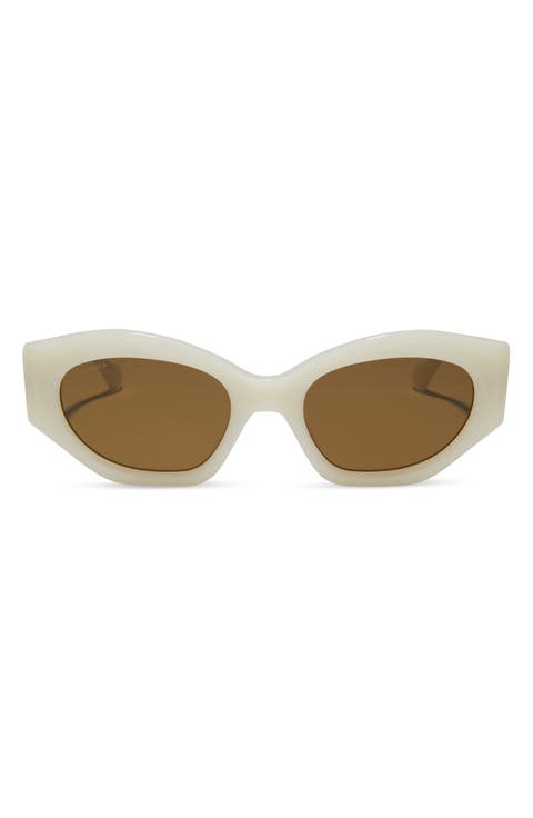 52mm Margot Faceted Oval Sunglasses